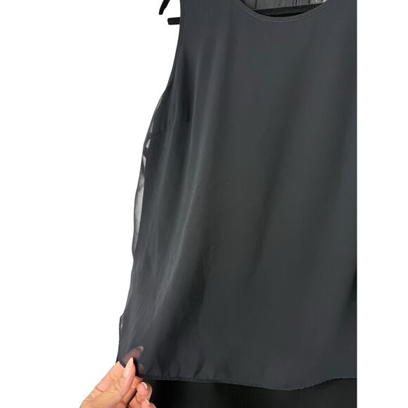 Rag & Bone Mini Dress Women 10 Black Chiffon Overlay Silk Classic LBD Modest - Picture 6 of 10